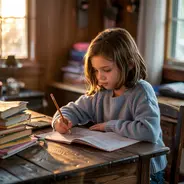 Kind beim Mathe lernen